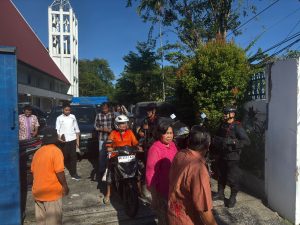Gegana Satbrimobda Lampung Gelar Patroli Dialogis di Sejumlah Gereja Bandar Lampung