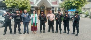 Personel Komposit Gegana Gelar Patroli Keamanan di Sejumlah Titik Vital Bandar Lampung